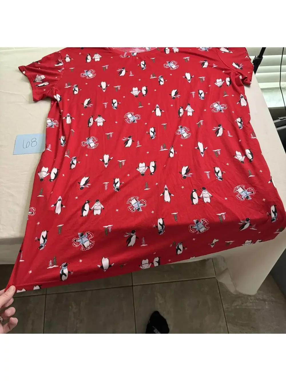 JoySpun Red Penguin Print Classic Nightgown Size 2X